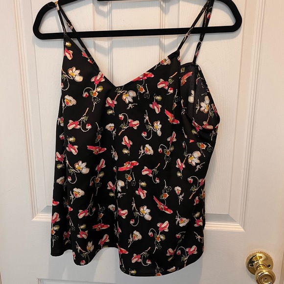 Halogen spaghetti strap floral pattern tank. - Picture 1 of 4